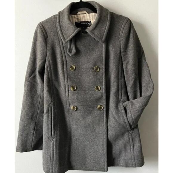 MARC JACOBS Womens Gray Double Breast Peacoat Size M 100% Wool - Picture 3 of 12